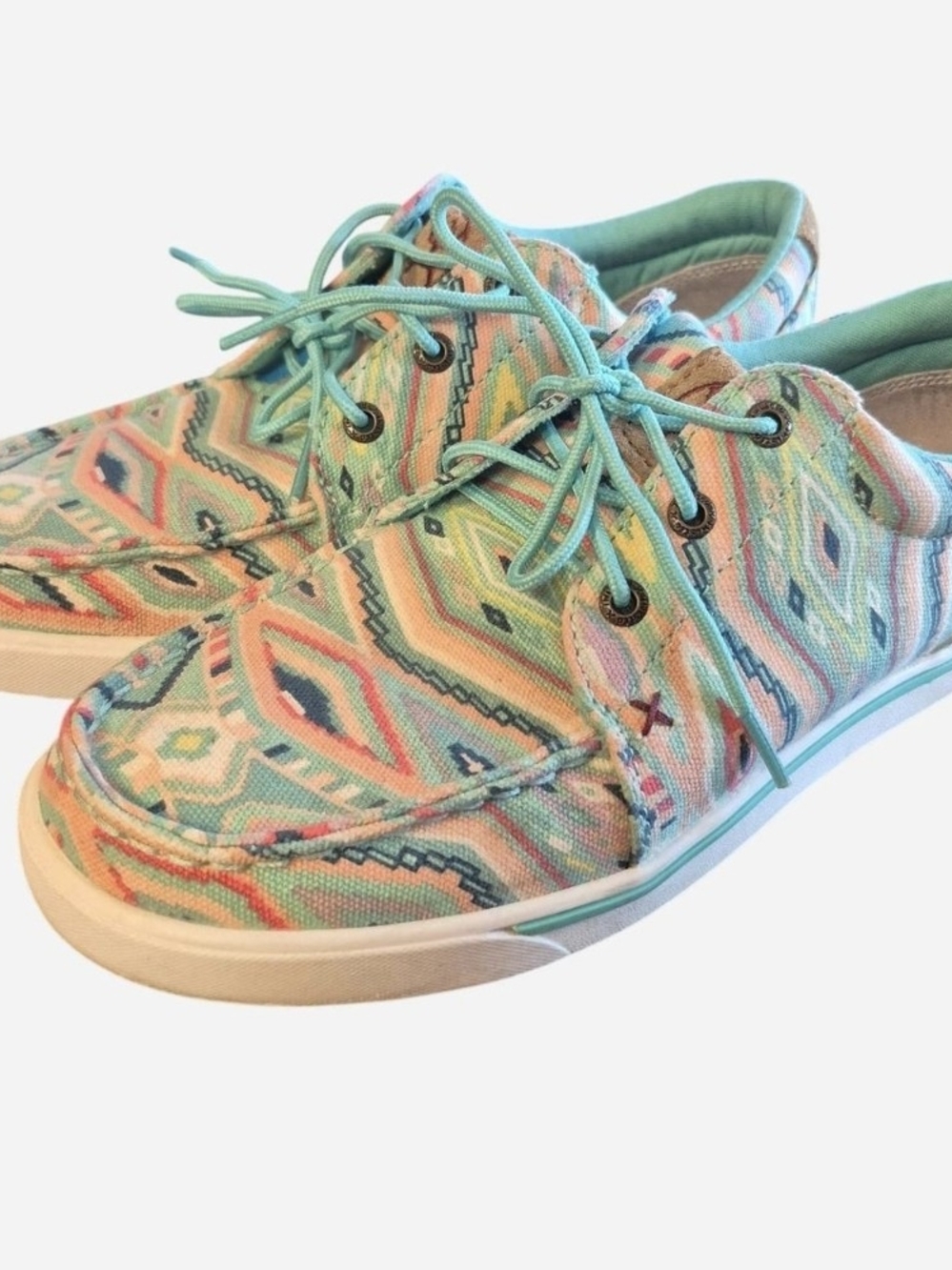 Twisted X Hooey Womens 9M Turquoise Tribal Canvas Sneakers - Picture 2 of 7